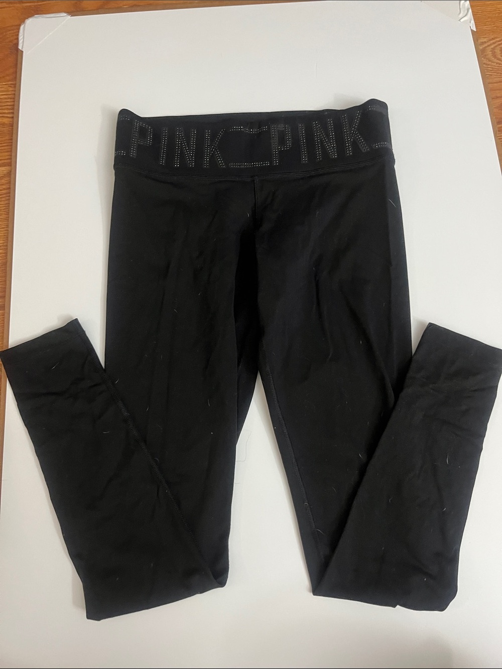 PINK Victoria's Secret Black Logo Waistband Kids Leggings